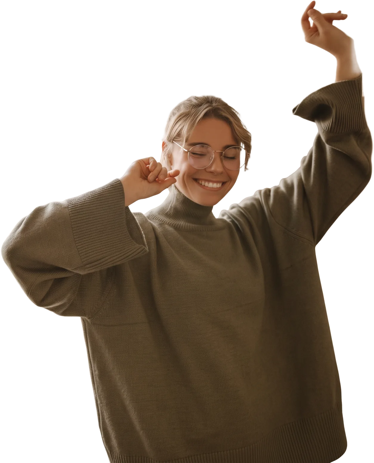 Smiling woman dancing